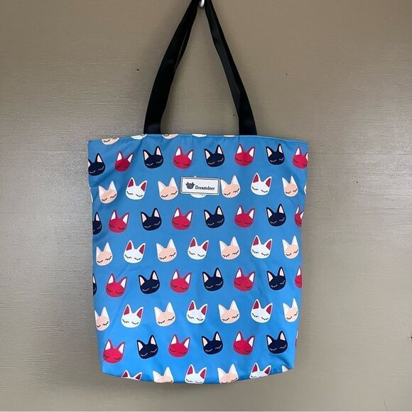 Dreamdeer Zippered Sleeping Cat Tote Bag - Picture 1 of 8